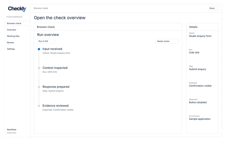 Checkly: Open the check overview
