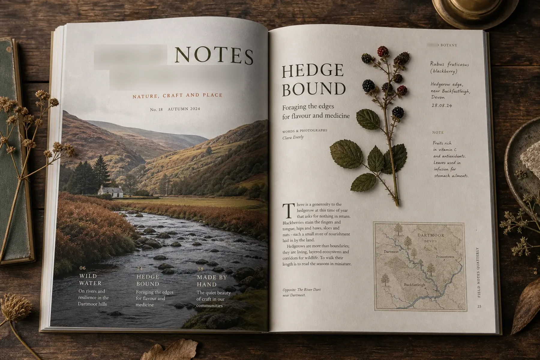 FIELD NOTES QUARTERLY editorial spread showing cover, typographic hierarchy and page layout.
