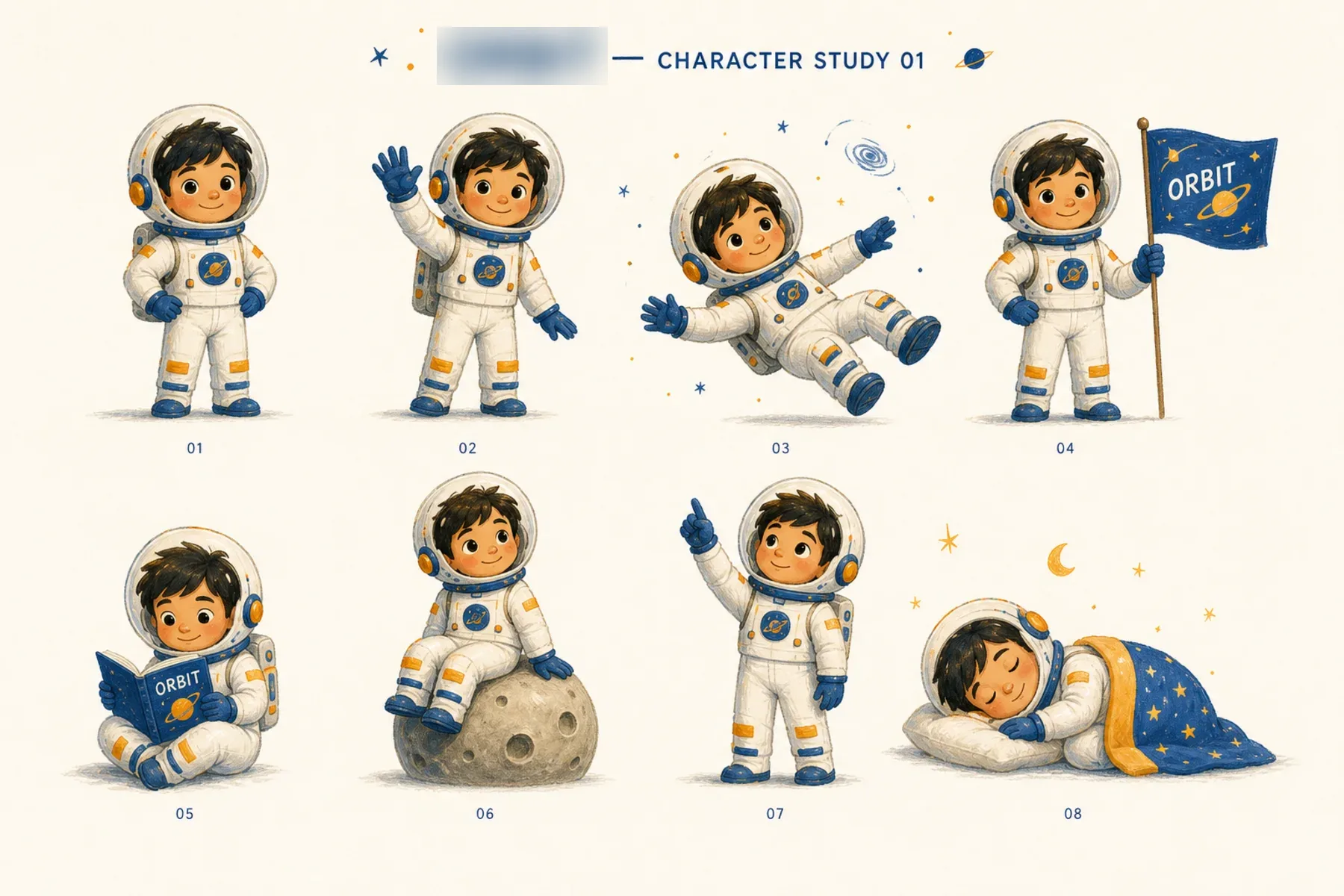 ORBIT KIDS illustration artwork showing composition, line work and colour.