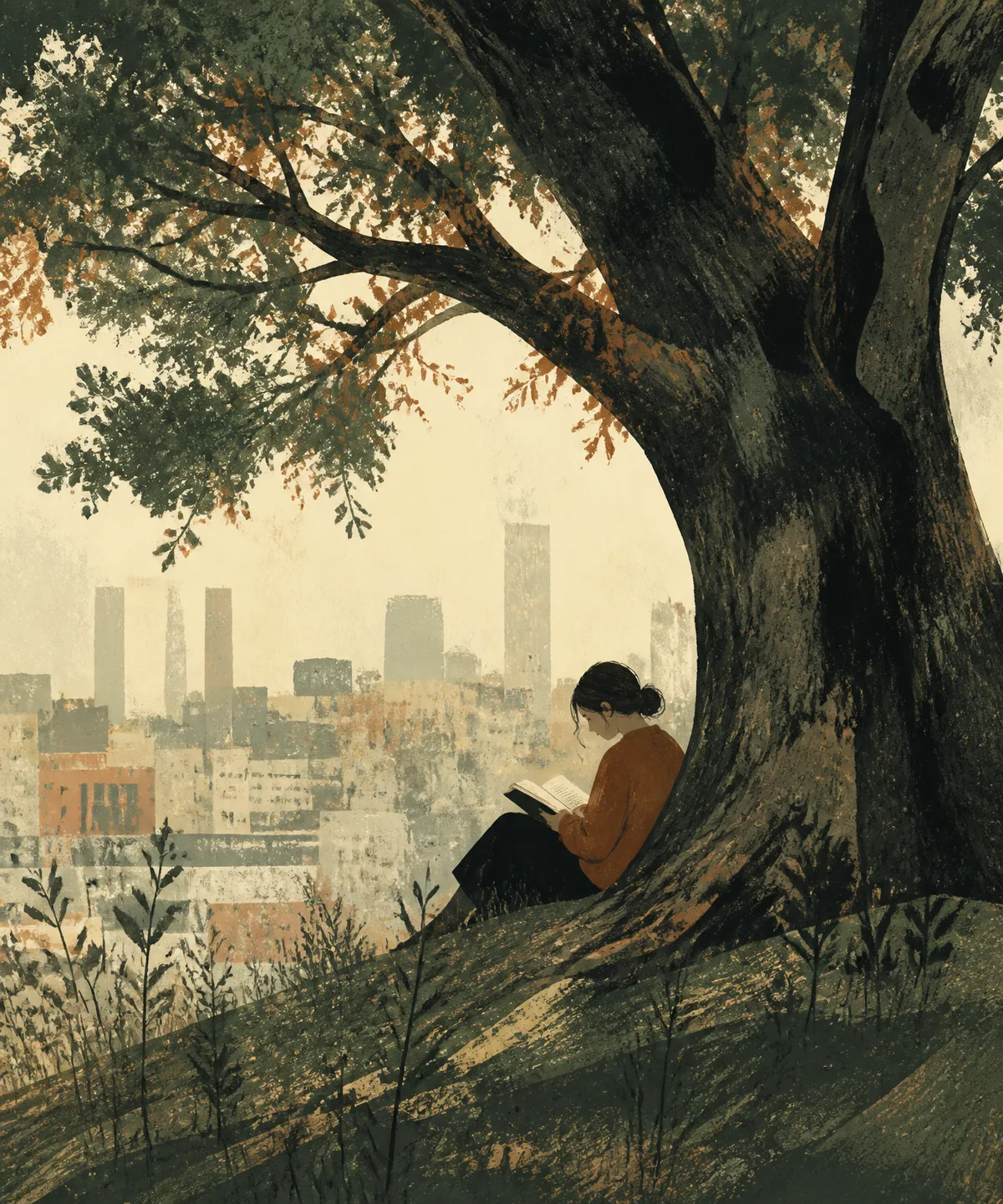 SLOW PRESS illustration artwork showing composition, line work and colour.