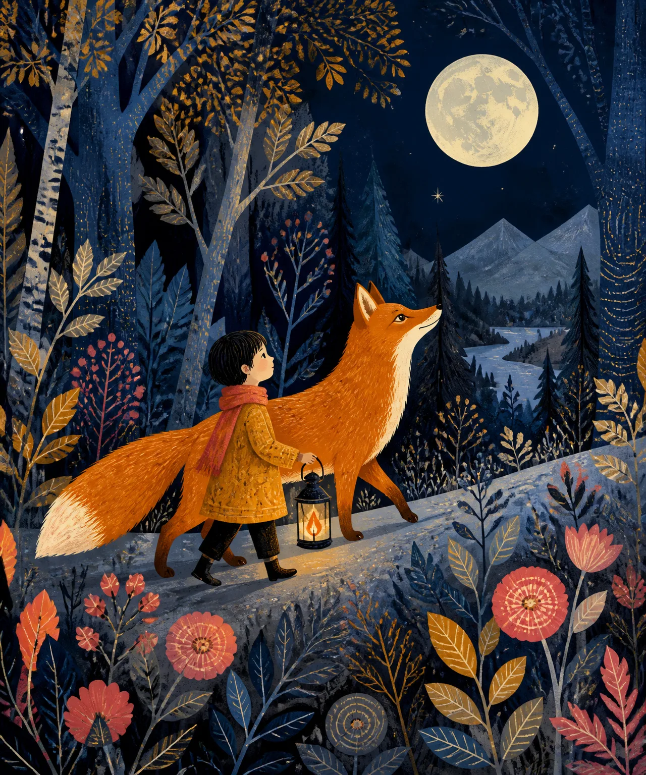 FOLK & FABLE illustration artwork showing composition, line work and colour.