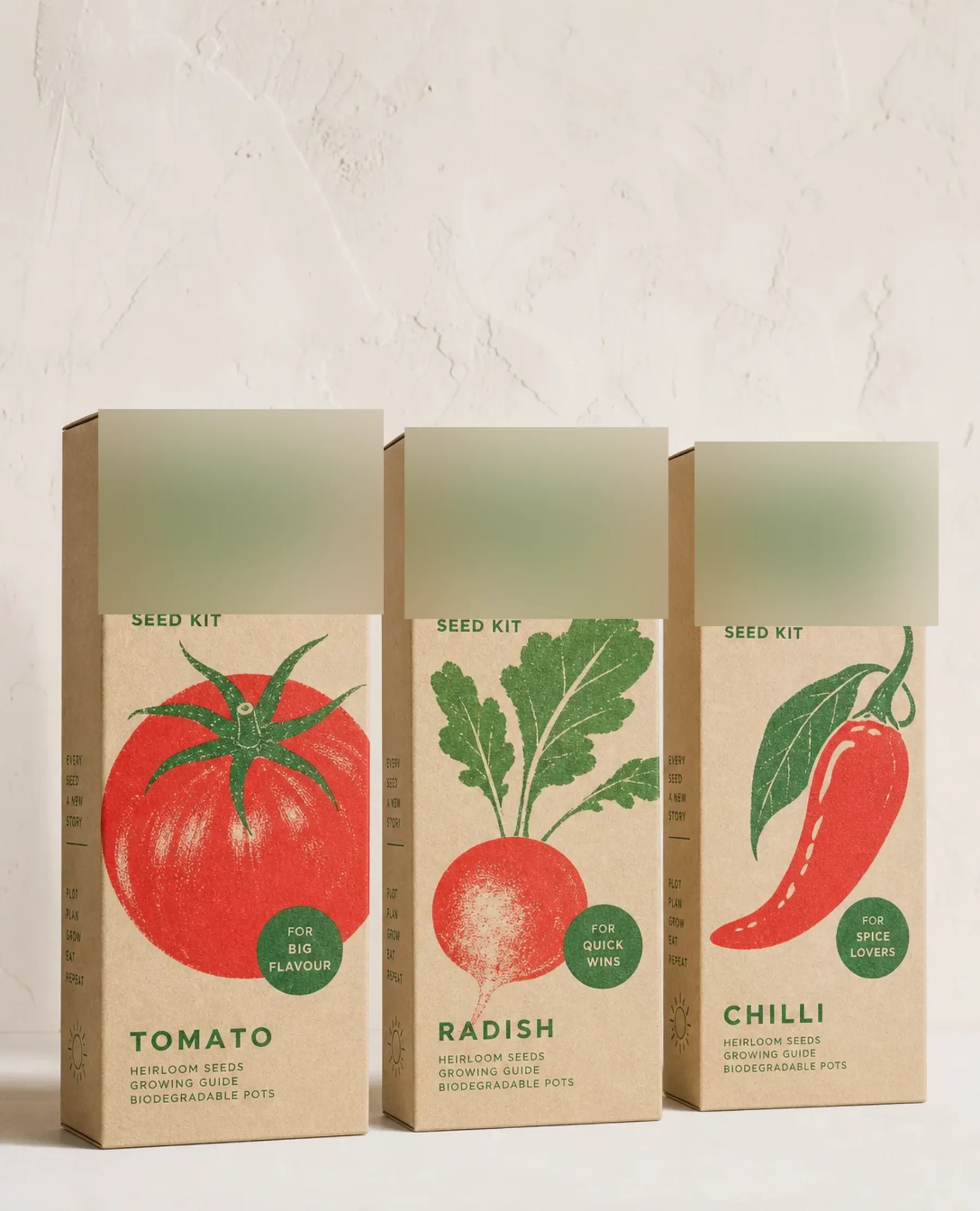 PLOT packaging range shown across its containers, labels and print finishes.