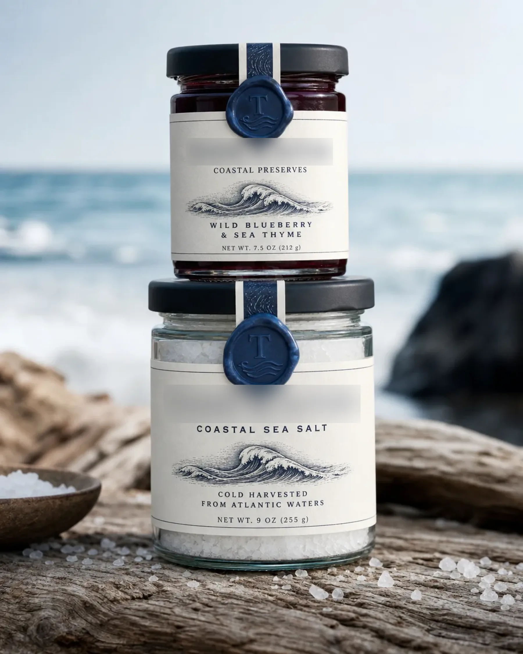 TIDEWATER packaging range shown across its containers, labels and print finishes.
