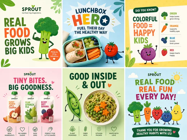 SPROUT social media template set showing post and story layouts.